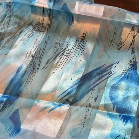 Abstract Blue and Black Scarf for neck and purse - Picture 2 of 5